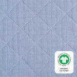 Babyletto 100% Quilted Organic Cotton Changing Pad Cover, GOTS-Certified, Fitted 360°, Ultra-Soft and Breathable Muslin - Dewdrop Blue