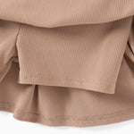 PATPAT Girls Skirt Sets Size 11-12 Years, Brown Crop Tops and Elastic Waisted Pleated Skorts 2 Piece Outfits, Girls Y2K Outfits, Kids Clothes Summer Clothes Clothing Sets