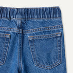 Amazon Essentials Baby Girls' Baby Girls and Toddlers' Soft Stretch Relaxed-Fit Wide Leg Jeans, Medium Blue Vintage, 18 Months