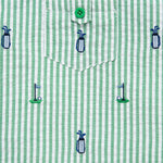 Little Me Clothes for Baby Boys' Golf Sunsuit and Hat, Green Golf, 9 Months