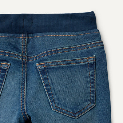 Amazon Essentials Unisex Babies' Soft Stretch Pull-On Jeans, Stone Medium Wash, 3T