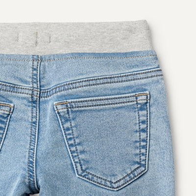 Amazon Essentials Unisex Babies' Soft Stretch Pull-On Jeans, Stone Light Wash, 3T