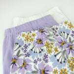 HonestBaby 3-Pack Organic Cotton Footed Harem Pants, Jumbo Floral Lilac, 0-3 Months