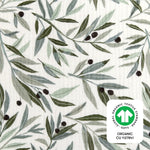 Babyletto 100% Organic Cotton Mini Crib Sheet, GOTS-Certified, Fitted 360°, Ultra-Soft and Breathable Muslin - Olive Branches