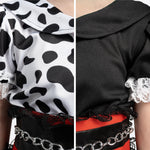 Spooktacular Creations Girl Dalmatian Costume, Polka Dots Dress Set for Girls Halloween Dress up and Costume parties-S