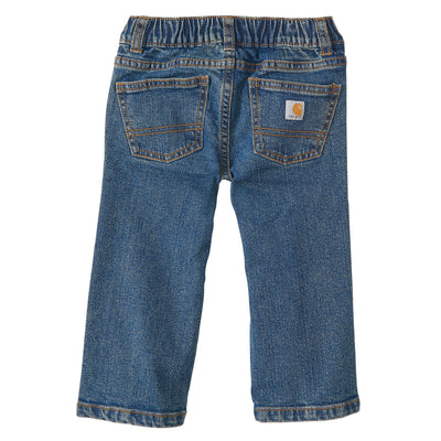 Carhartt Baby Boys Relaxed Fit Denim 5-Pocket Boot-Cut Jeans, Medium Wash, 12 Months US