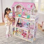 KidKraft Annabelle Wooden Dollhouse with Elevator, Balcony and 17 Accessories, Gift for Ages 3+