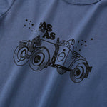 Baby Truck Pattern Round Collar Long Sleeve Pullover Fashion Shirt