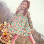 Baby Girl Ditsy Flower Pattern Elastic Waist Design Dress