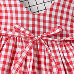 Baby Girl Plaid Pattern Bow Tie Decoration Sleeveless Dress