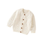 Baby Solid Color Three-Dimensional Crochet Knitted Pattern Cardigan