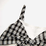 Girl 1pcs Belted Bow Tie Design Sleeveless Tops Combo Layered Skirt Sets