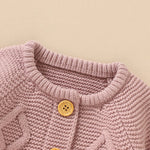 Baby Solid Color Crochet Knitting Design Knit Cardigan