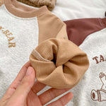 Baby Bear Print Pattern Colorblock Design Onesies