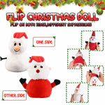 Santa Plush Snowman Plush Toy Reversible Christmas Santa Claus Double Side Stuffed Plushie Soft Doll