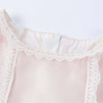 Baby Girl Lace Patched Design Puff Sleeve Fashion Mesh Dress