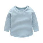 Baby Solid Color Long Sleeve Underwear Sets In Spring & Autumn