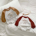 Baby Bear Print Pattern Colorblock Design Onesies