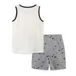 Baby Boy Cartoon Dog Graphic Sleeveless Summer Western Style Sets