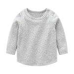 Baby Solid Color Long Sleeve Underwear Sets In Spring & Autumn