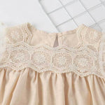 Baby Girl Lace-Sleeved Combo Lace-Collared Solid Onesies