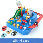 Kids Race Track Toys For Boy Car Adventure Toy For 3 4 5 6 7 Years Old Boys Girls; Puzzle Rail Car; City Rescue Playsets Magnet Toys W/ 4 Mini Cars; Preschool Educational Car Games Gift Toys