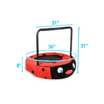 XTP003 Assembled children's trampoline, happy expression, outdoor and indoor dual-use, ladybug black and red foldable iron tube
