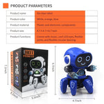 Hot Selling Dancing Electric Cartoon Six-claw Fish Steel Robot Light Music Children's Toys