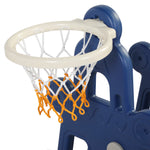 Children Slide Swing Set, 3-in-1 Combination Activity Center Freestanding Slides Playset for Kids Indoor Toddler Climbing Stairs Toy with Basketball Hoop Game Outdoor Playground XH