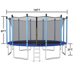 Outdoor Trampoline with Safety Closure Net