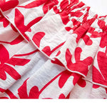 Kids Leaves Graphic Ruffle Design Sleeveless Dress For Vacation