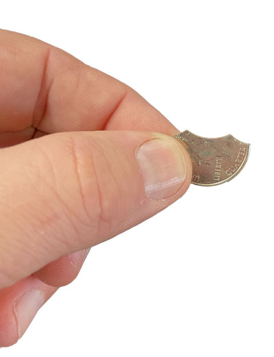 Ted's Sterling Magic Genuine US Bite Out Quarter Trick with Replacement Rubber Bands