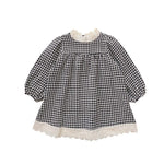 Baby Girl Houndstooth Pattern Mesh Patchwork Chanel's Dress