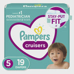Pampers Cruisers Active Fit Taped Diapers Size 5, 19 Count