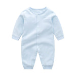 Baby Solid Color Full Button Front Design Organic Cotton Jumpsuit