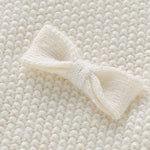 Baby Girl Solid Color Bow Tie Patched Design Sweet Knitted Cardigan