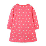Baby Girl Polka Dot Pattern Cartoon Patched Design Loose Dress