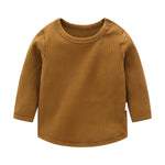 Baby Solid Color Long Sleeve Underwear Sets In Spring & Autumn