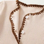 Baby Girl Ribbed Knitted Pattern Lace Patchwork Solid Romper