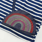 Baby Girl Striped Pattern Rainbow Embroidered Design Shirt