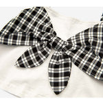 Girl 1pcs Belted Bow Tie Design Sleeveless Tops Combo Layered Skirt Sets