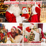 Santa Plush Snowman Plush Toy Reversible Christmas Santa Claus Double Side Stuffed Plushie Soft Doll