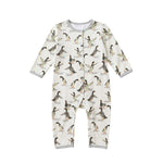 Baby Animal Print Pattern Full Button Design Cotton Romper