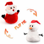 Santa Plush Snowman Plush Toy Reversible Christmas Santa Claus Double Side Stuffed Plushie Soft Doll