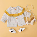 Baby Girl Solid Color Ruffle Design Longsleeve Simple Style Cardigan