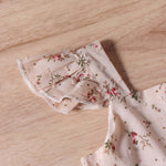 Baby Girl Ditsy Floral Print Butoon Front Butterfly Sleeve Dress