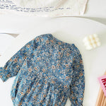 Baby Girl Ditsy Flower Pattern Bow Patched Design Korean Style Onesies