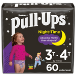 Pull-Ups Girls' Night-Time Training Pants Size 3T-4T;  60 Count