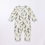 Baby Animal Print Pattern Full Button Design Cotton Romper