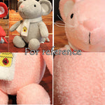 Soft Scarf Plush Rat Mouse Stuffed Animals Toy With Cute Attractive Face 46cm, Grey